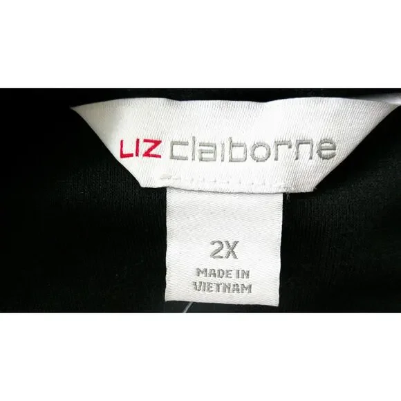 Liz Claiborne Black Jumpsuit Side Pockets 3/4 Sleeves-Women's 2XL NWT RTL $89 - Picture 5 of 9